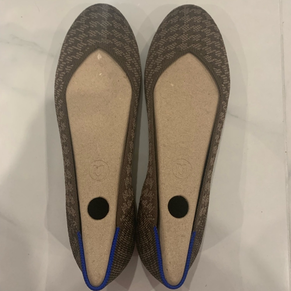 Rothy’s brown houndstooth flats, size 8
